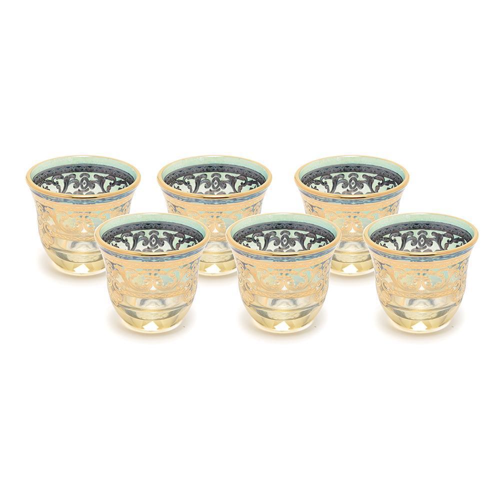 Combi Geneva Mocca Cup Set - Green and Amber, 6 Piece - G694Z-AMGRN/48 - Jashanmal Home