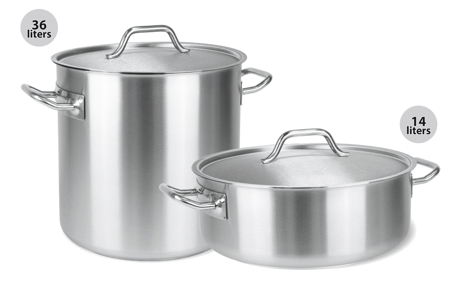 Cristel Sas Castel Pro Stainless Steel Stewpan and Stockpot Set with Lids - 36 cm - R36SK-M36SKK36I - Jashanmal Home