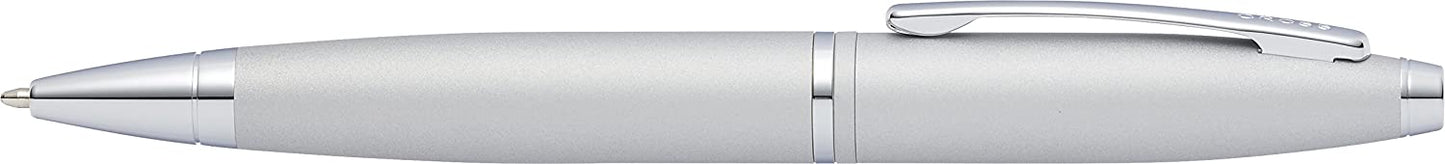 CROSS CALAIS SATIN CHROME BALLPOINT PEN WITH MEDIUM MIDNIGHT BLUE JOURNAL AT0112-16/2M