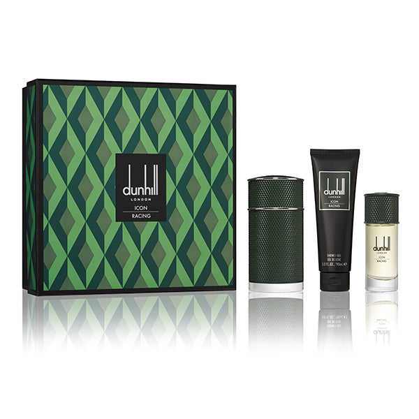 DUNHILL ICON RACING GREEN-FOR MEN 2020 HOLIDAY GIFTSETS 100ml EAU DE PARFUM+90ml SHOWER GEL+30ml TRAVEL SPRAY
