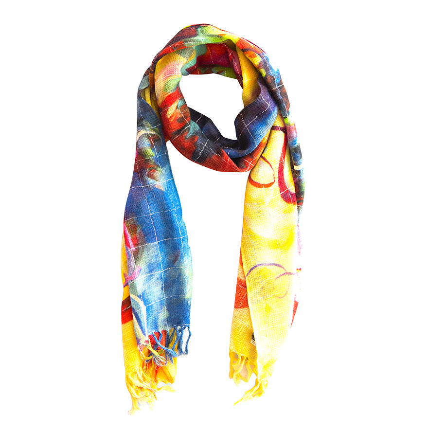 Ella Saffron Wool Lurex Long Scarf - EISS18SCV010