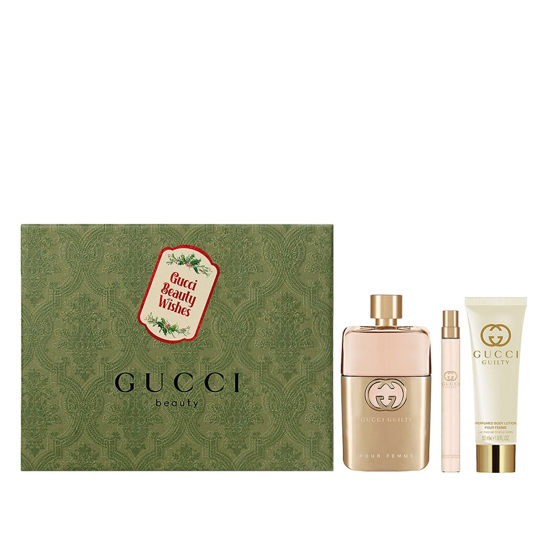 Gucci Guilty Pour Femme EDP Giftset 90ml EDP Purse Spray 10ml Body Lo Jashanmal Bahrain