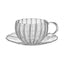 COFFEE & TEA SET 2 CUPS AND SAUCER CLEAR D.15.8 CL.24