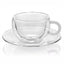 COLOURS BREAK TEA CUP AND SAUCER SET 2 WHITE HANDLE