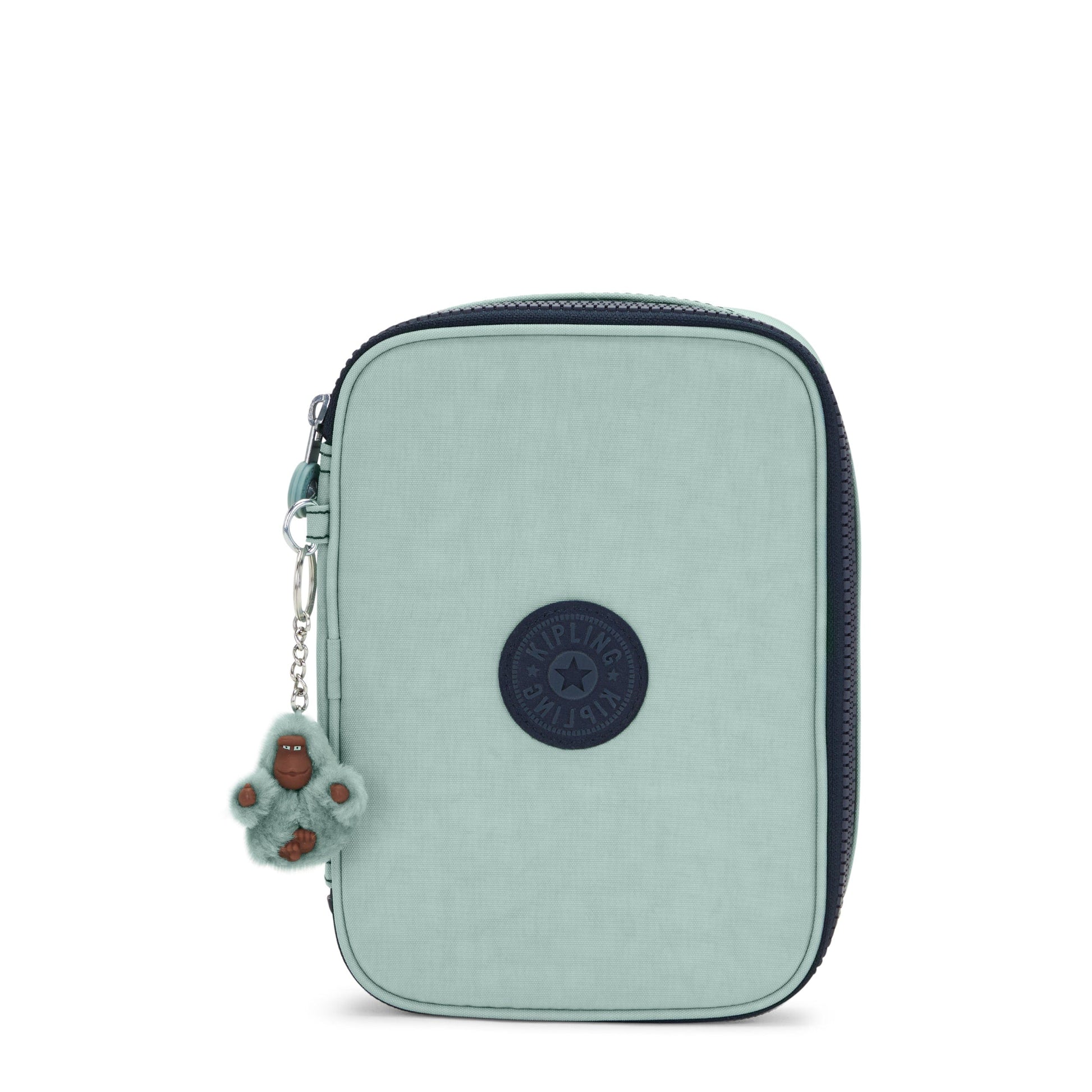 Kipling-100 Pens-Large Pencase-Sea Green Block-09405-P3W