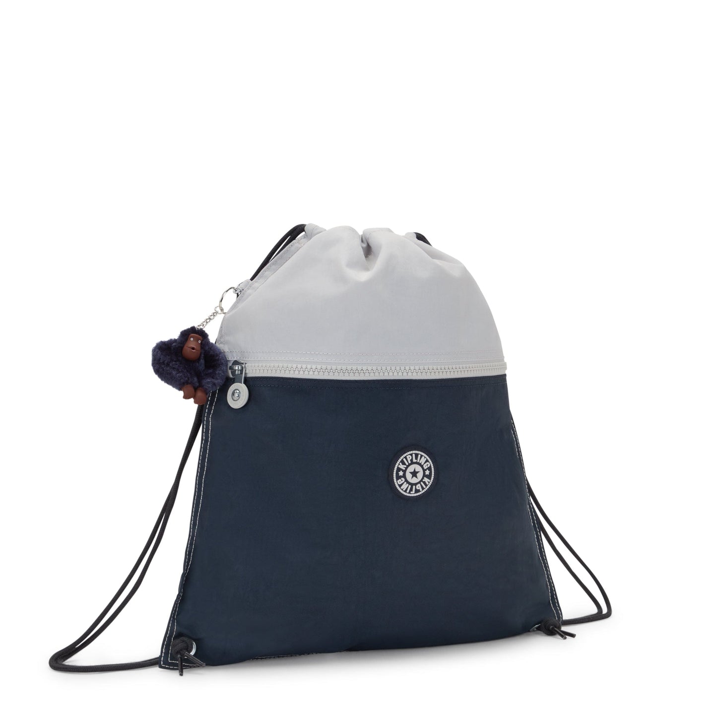 Kipling-Supertaboo-Medium Drawstring Bag-True Blue Grey-09487-U84