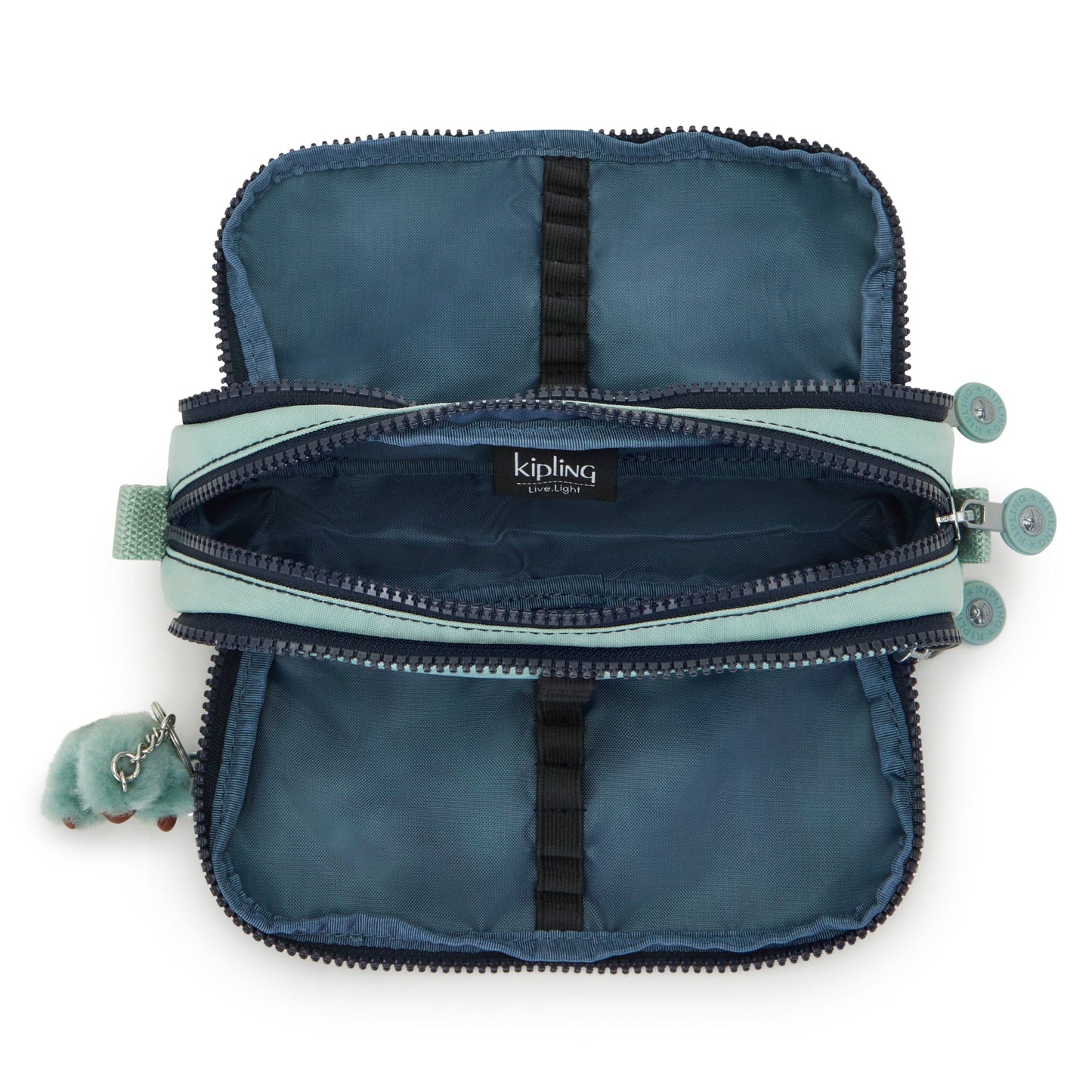 Kipling-Gitroy-Large Pencase-Sea Green Block-13564-P3W