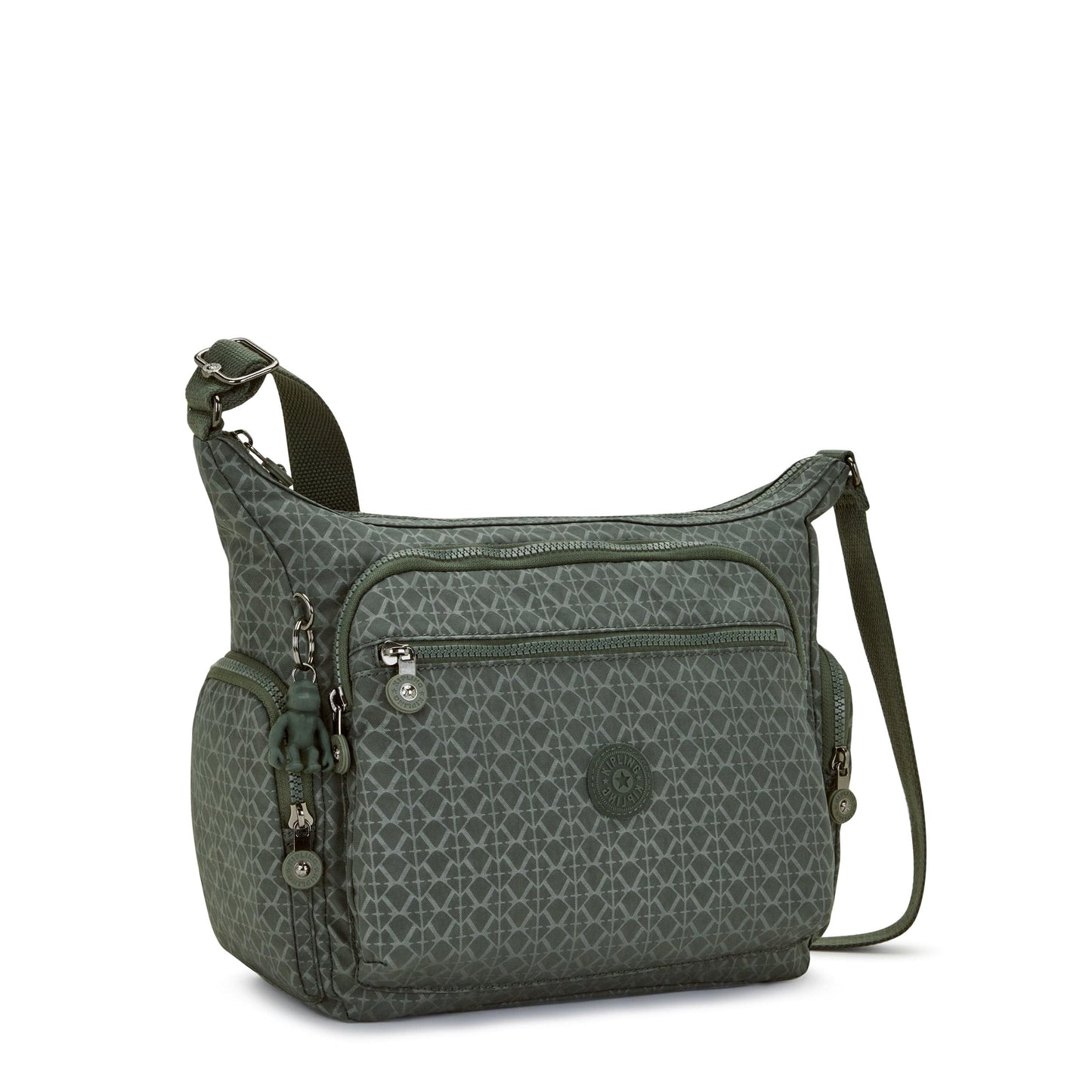 Kipling-Gabbie-Medium Crossbody-Sign Green Embosse-22621-F6C