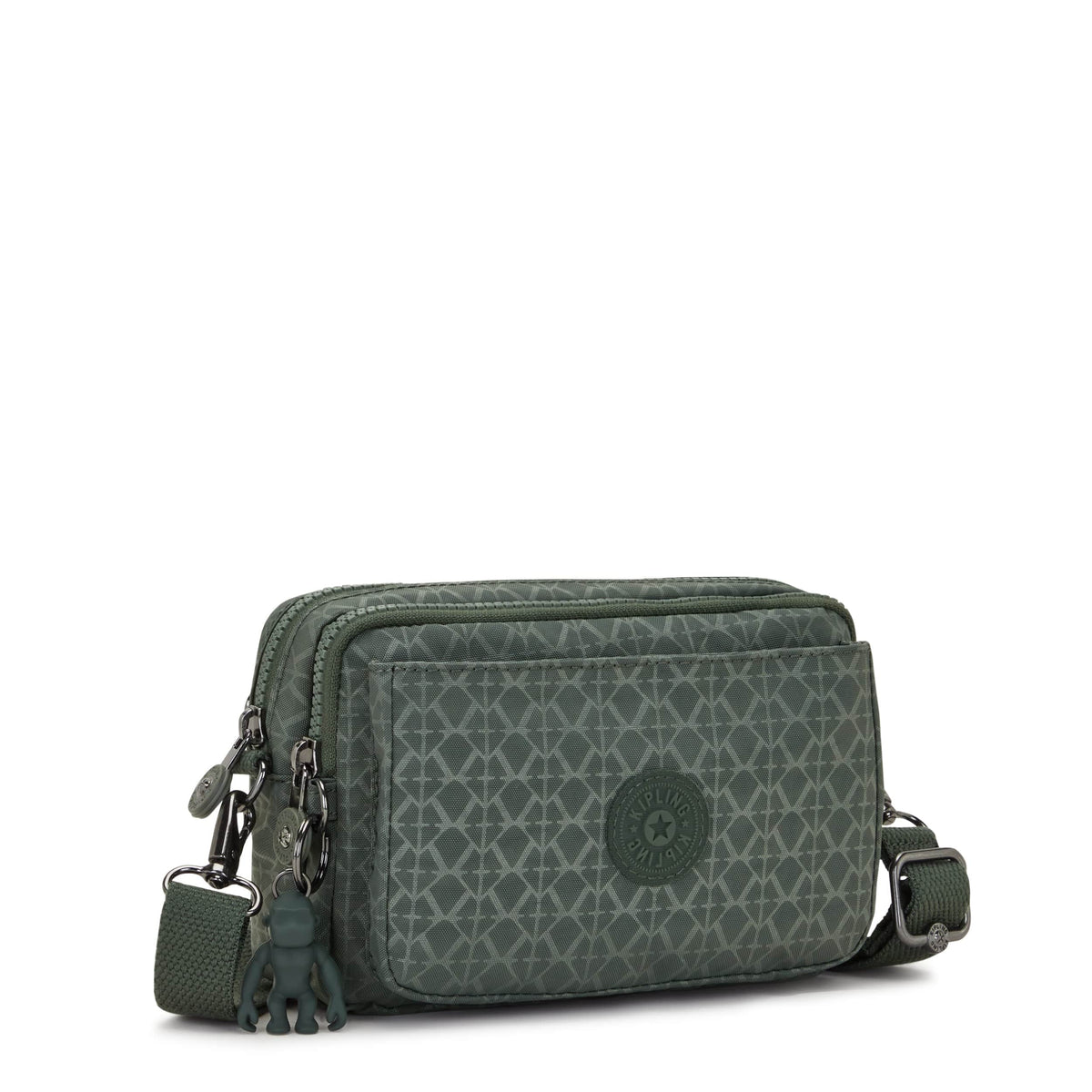Kipling-Abanu Multi-Small Crossbody Convertible To Waistbag (With Removable Straps)-Sign Green Embosse-I3492-F6C