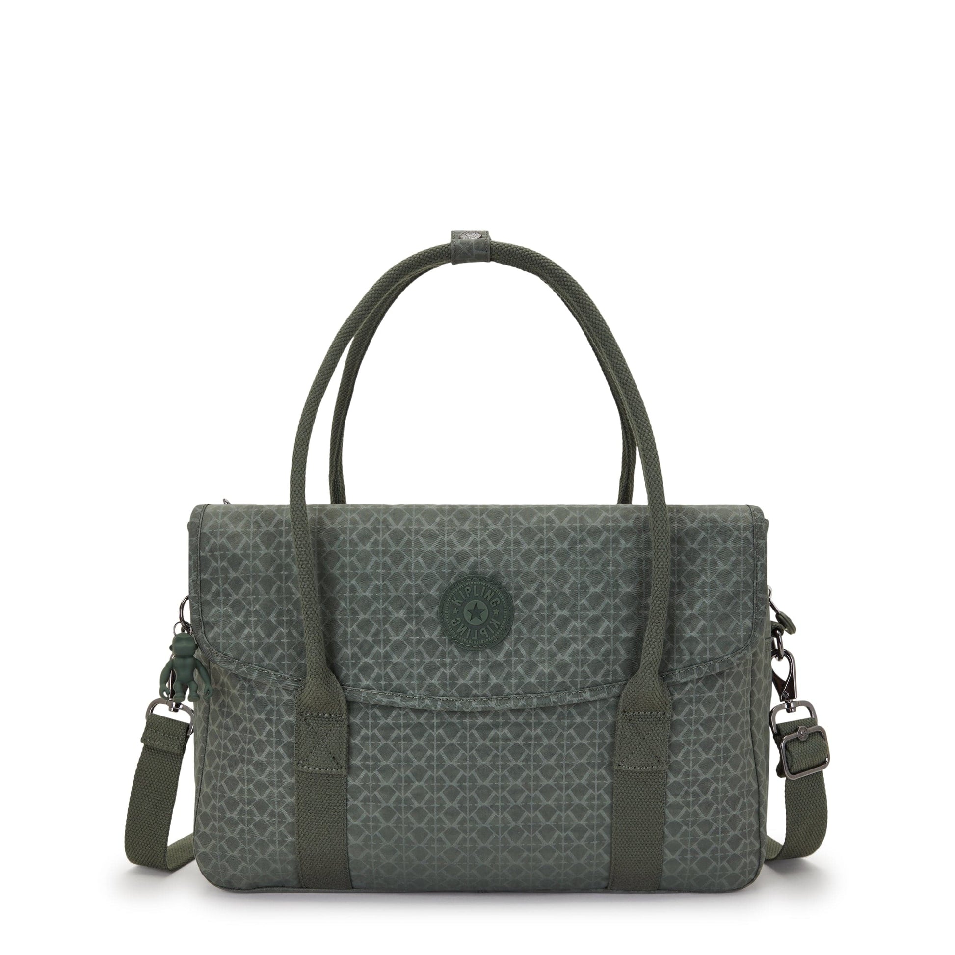 KIPLING-Superworker S-Small Working Bag (With Removable Shoulderstrap)-Sign Green Embosse-I4555-F6C