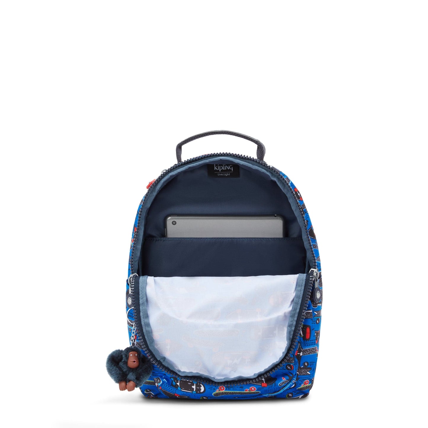 KIPLING-Seoul S-Small Backpack (With Laptop Protection)-New Scate Prt S-I5357-Y35