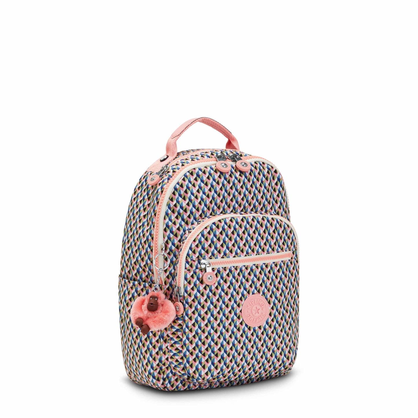 KIPLING-Seoul S-Small Backpack (With Laptop Protection)-Girly Geo-I5357-Z84