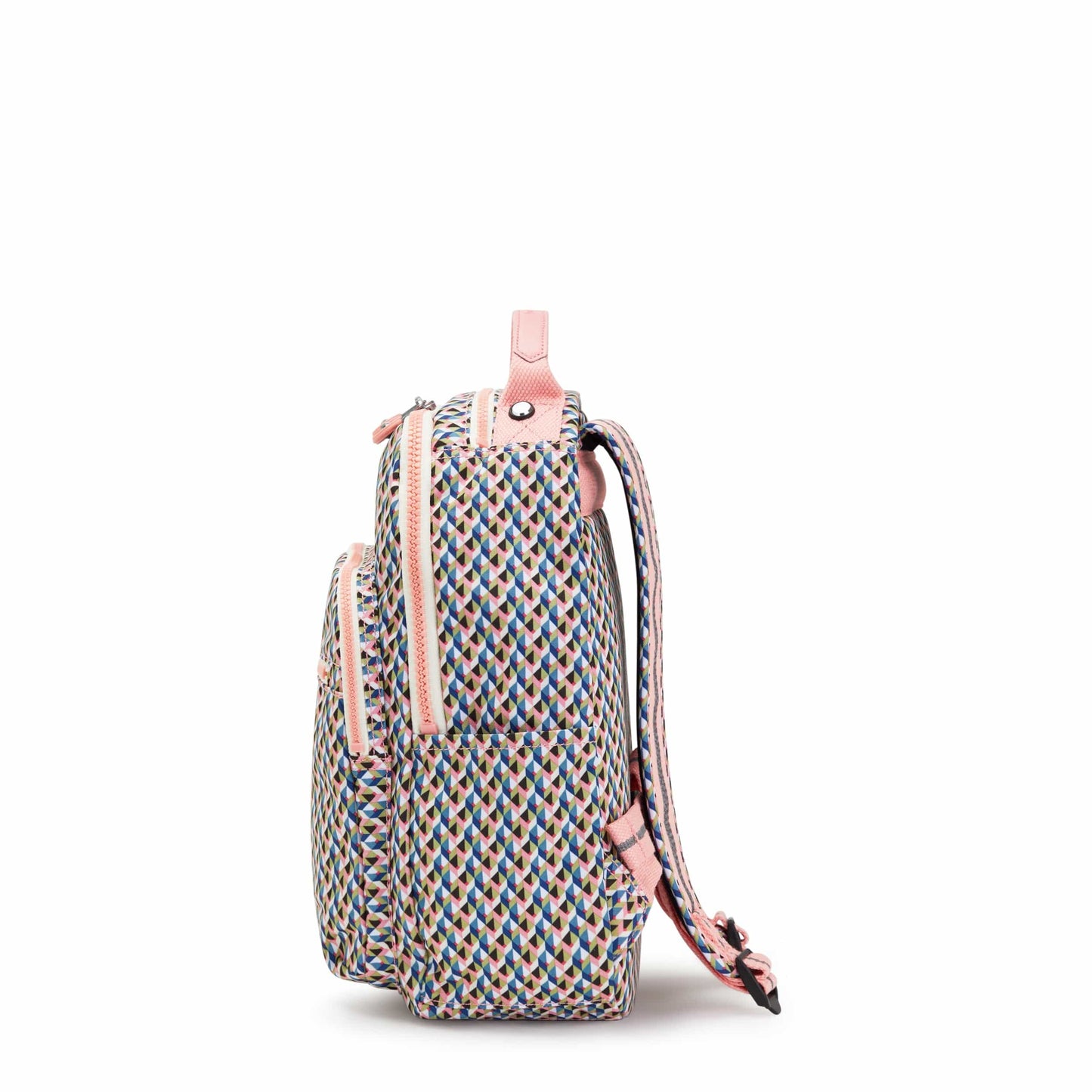 KIPLING-Seoul S-Small Backpack (With Laptop Protection)-Girly Geo-I5357-Z84