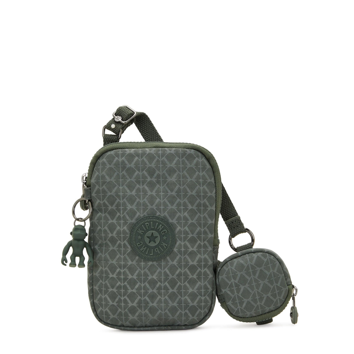 KIPLING-Elvin-Phone Bag (With Extra Pouch)-Sign Green Embosse-I7583-F6C