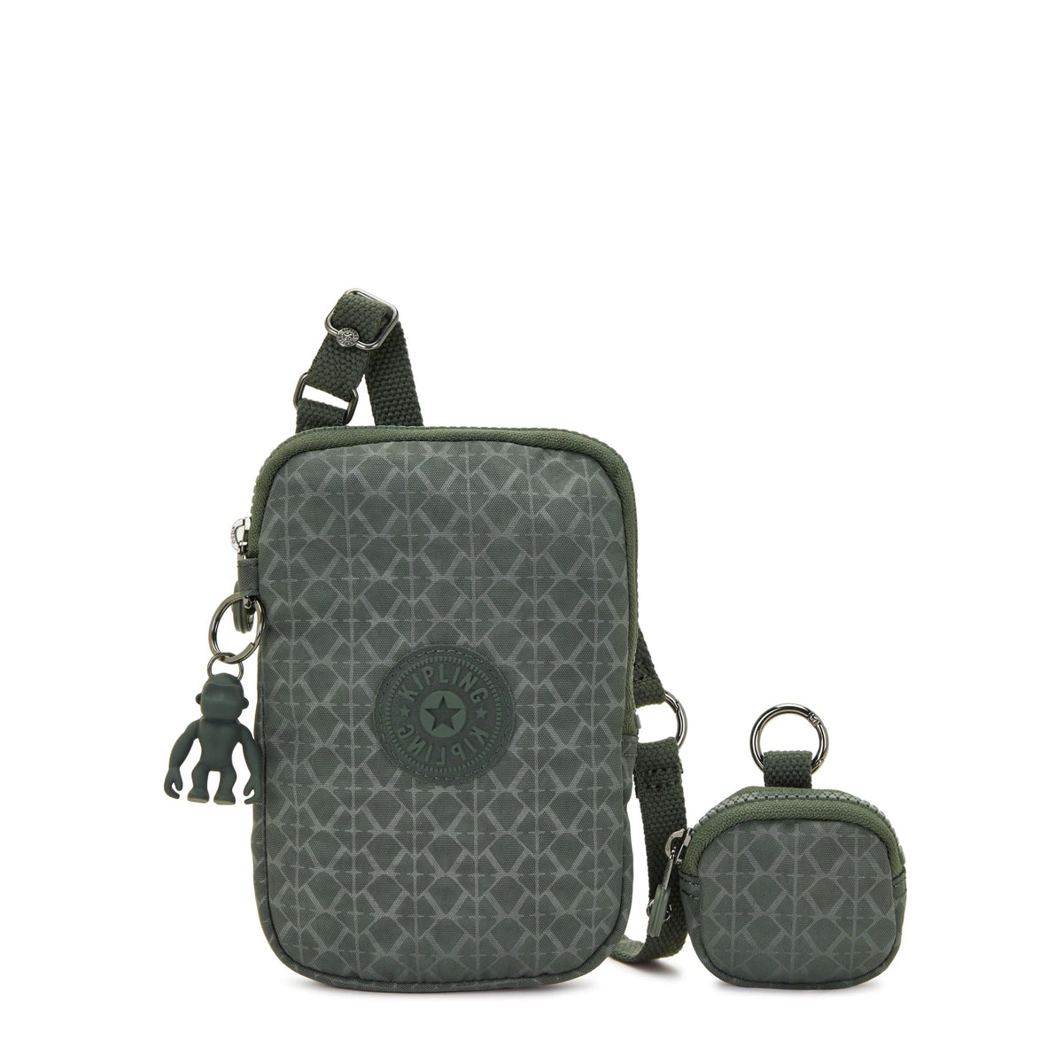Kipling-Elvin-Phone Bag (With Extra Pouch)-Sign Green Embosse-I7583-F6C