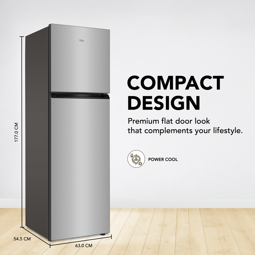 Tcl 370 Litre Top Mount Refrigerator, Inox P370Tmn
