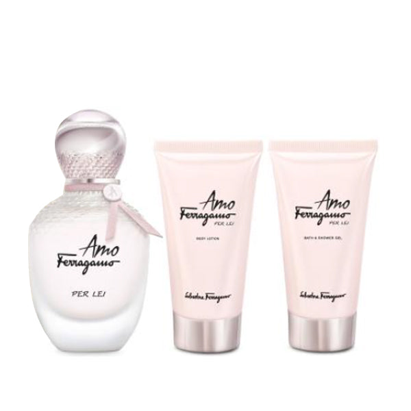 SALVATORE FERRAGAMO

AMO FERRAGAMO
PER LEI (GIFT SET)
FOR WOMEN EAU DE PARFUM
50 ml NATURAL SPRAY+ 50ml BODY LOTION+50ml SHOWER GEL
