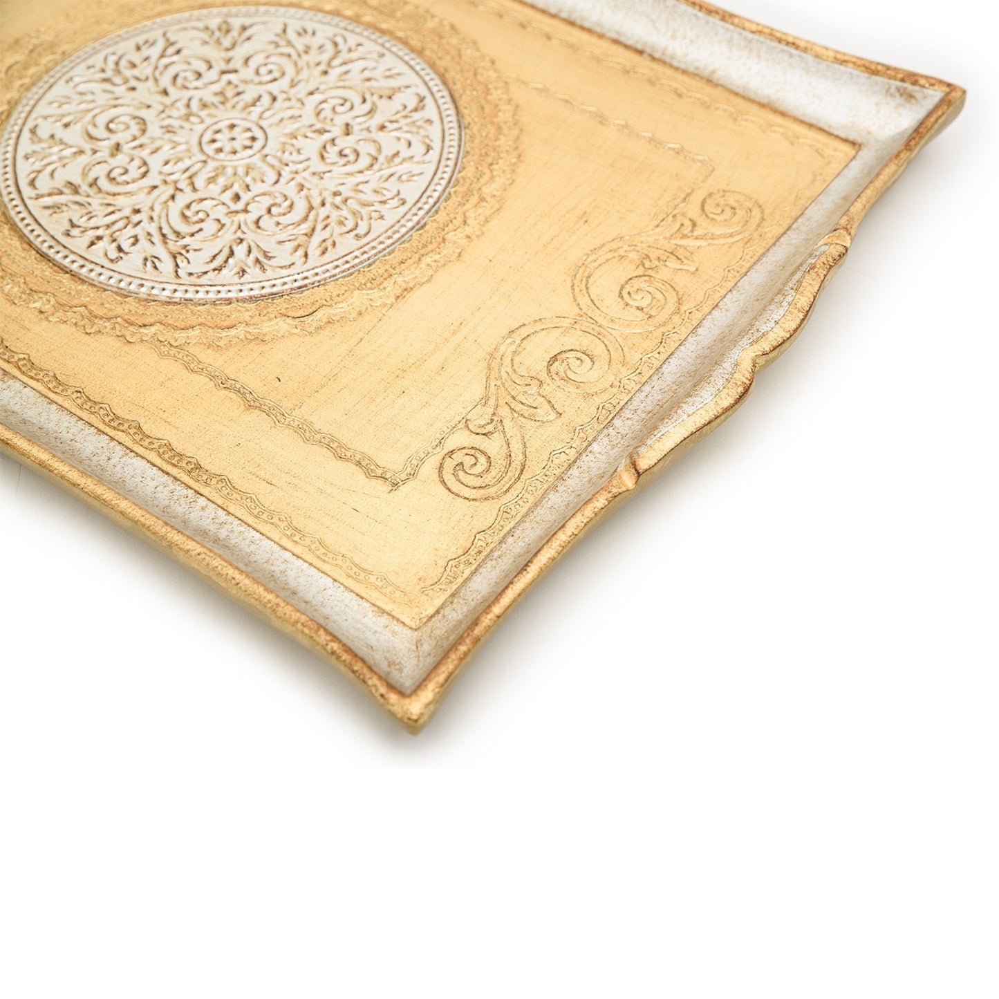 Sezzatini Franco Uberti Oro and Argent Rectangle Tray - 32 x 45 cm - VL-224-4-3323 - Jashanmal Home
