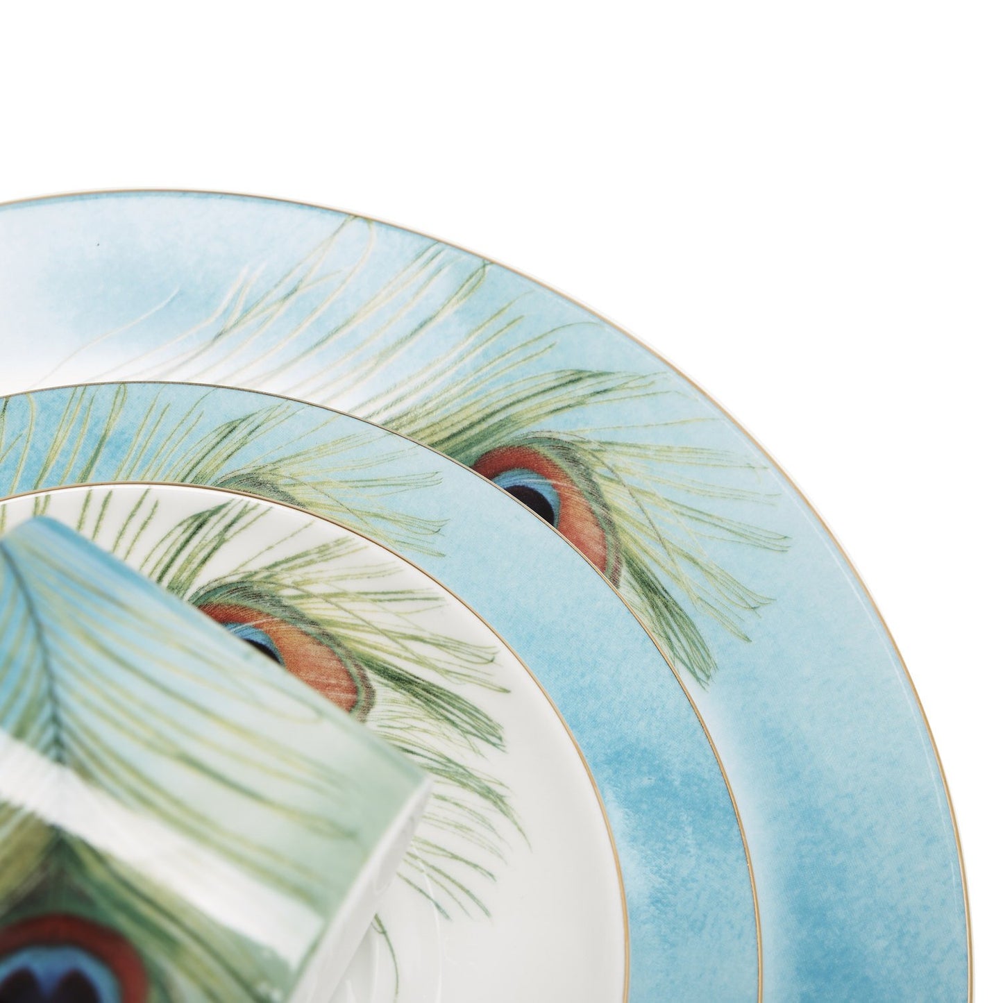 GREEN PEACOCK FBC 85PC DINNER SET - S18609B-MIXDIN85