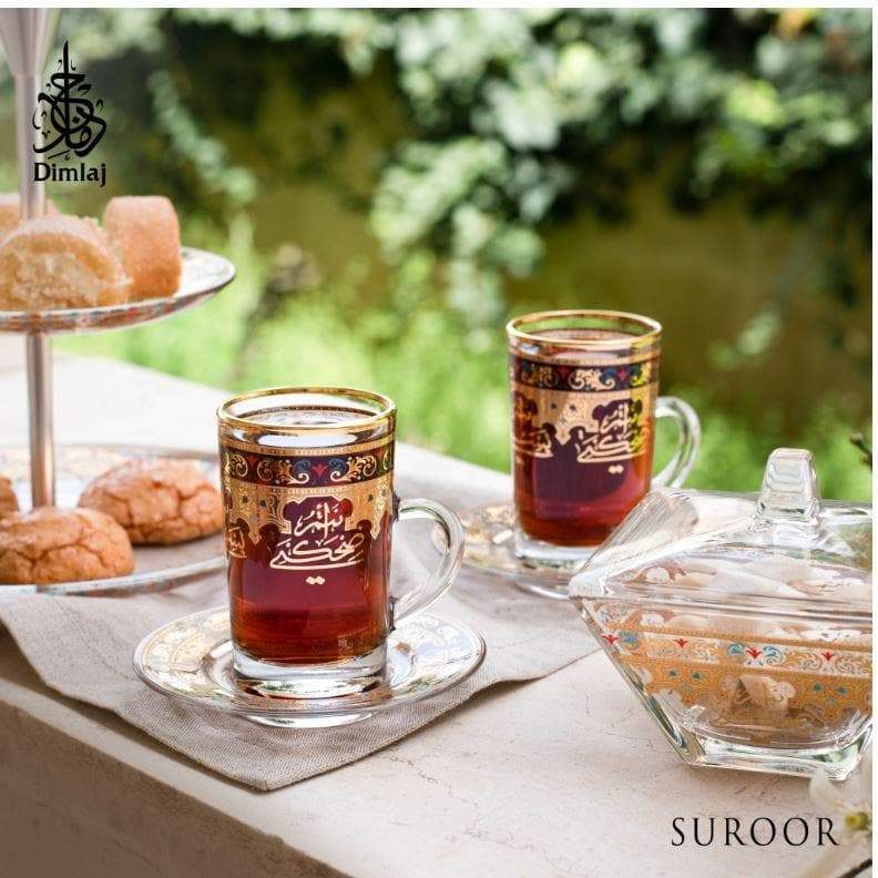 DIMLAJ SUROOR 12PC TEA CUP AND SAUCER GOLD - 46996