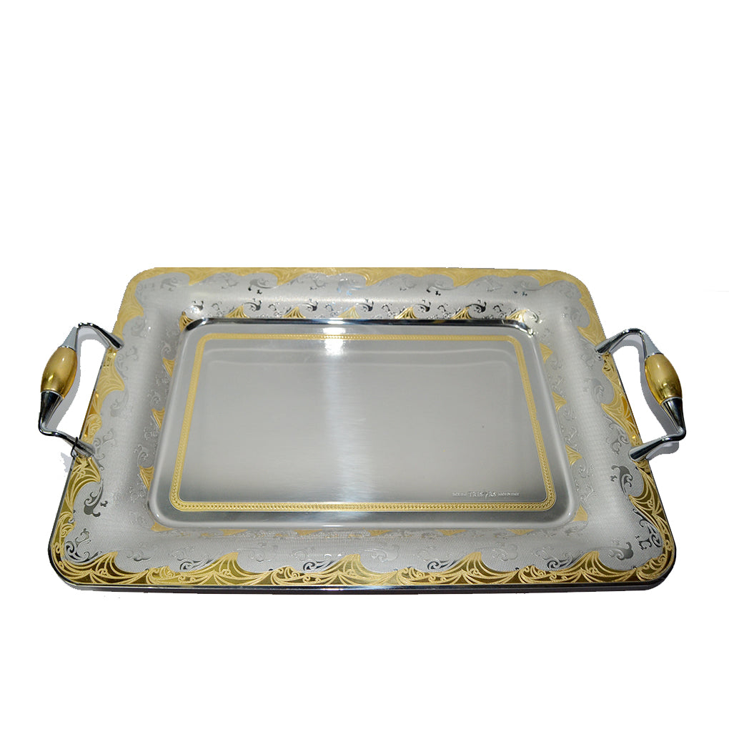 TRESORS DI BRIGNANI LUCA ESMERALDA GOLD RECT TRAY 40X28CM