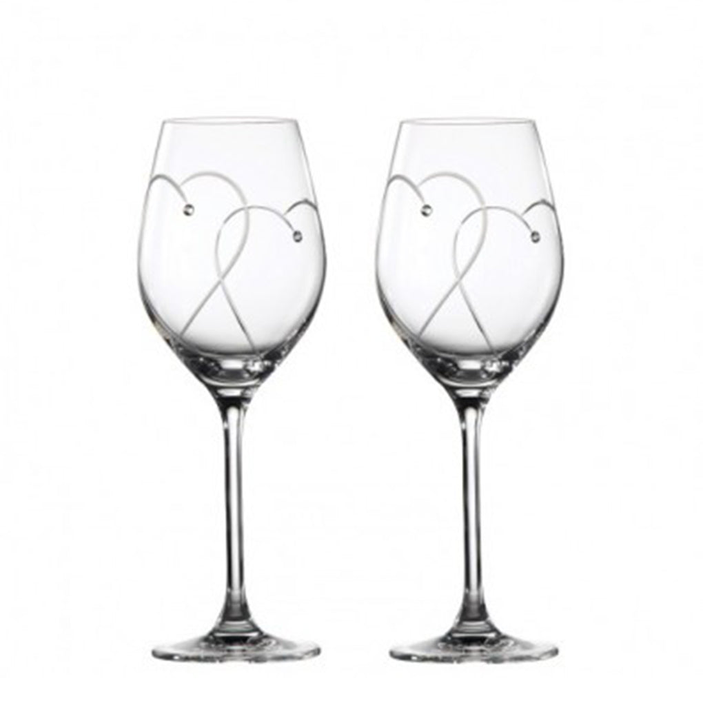 ROYAL DOULTON TWO HEARTS ENTWINED WINE PAIR BOXED