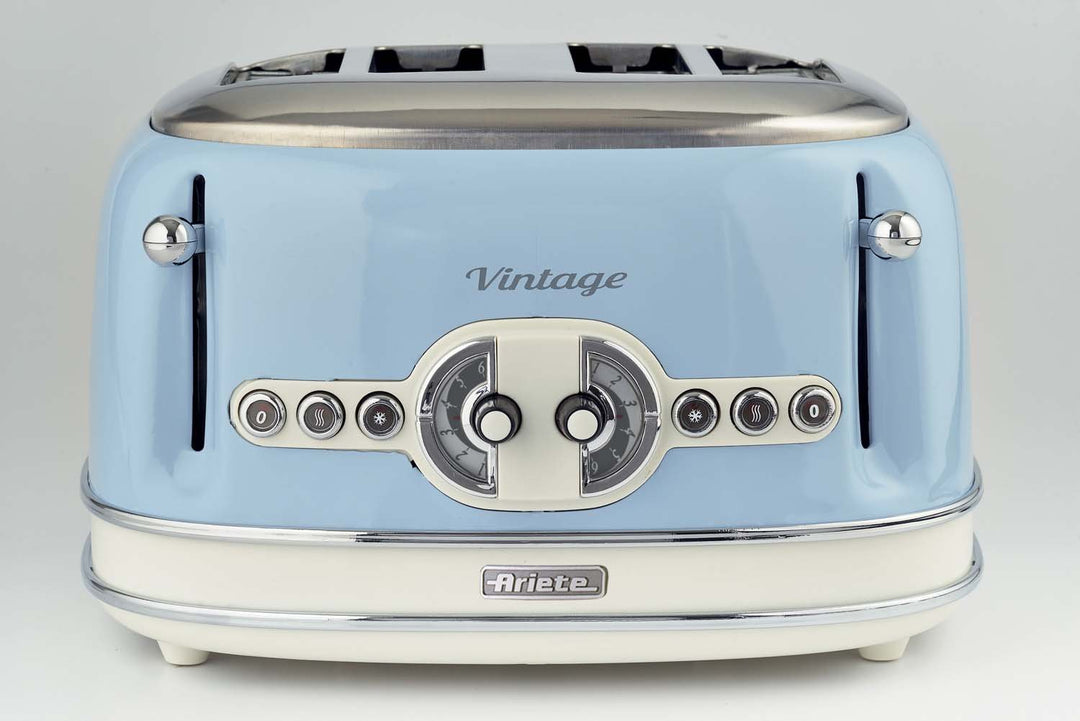 ARIETE VINTAGE 4-SLICE TOASTER, CREAM/BLUE 0156 – Jashanmal Bahrain