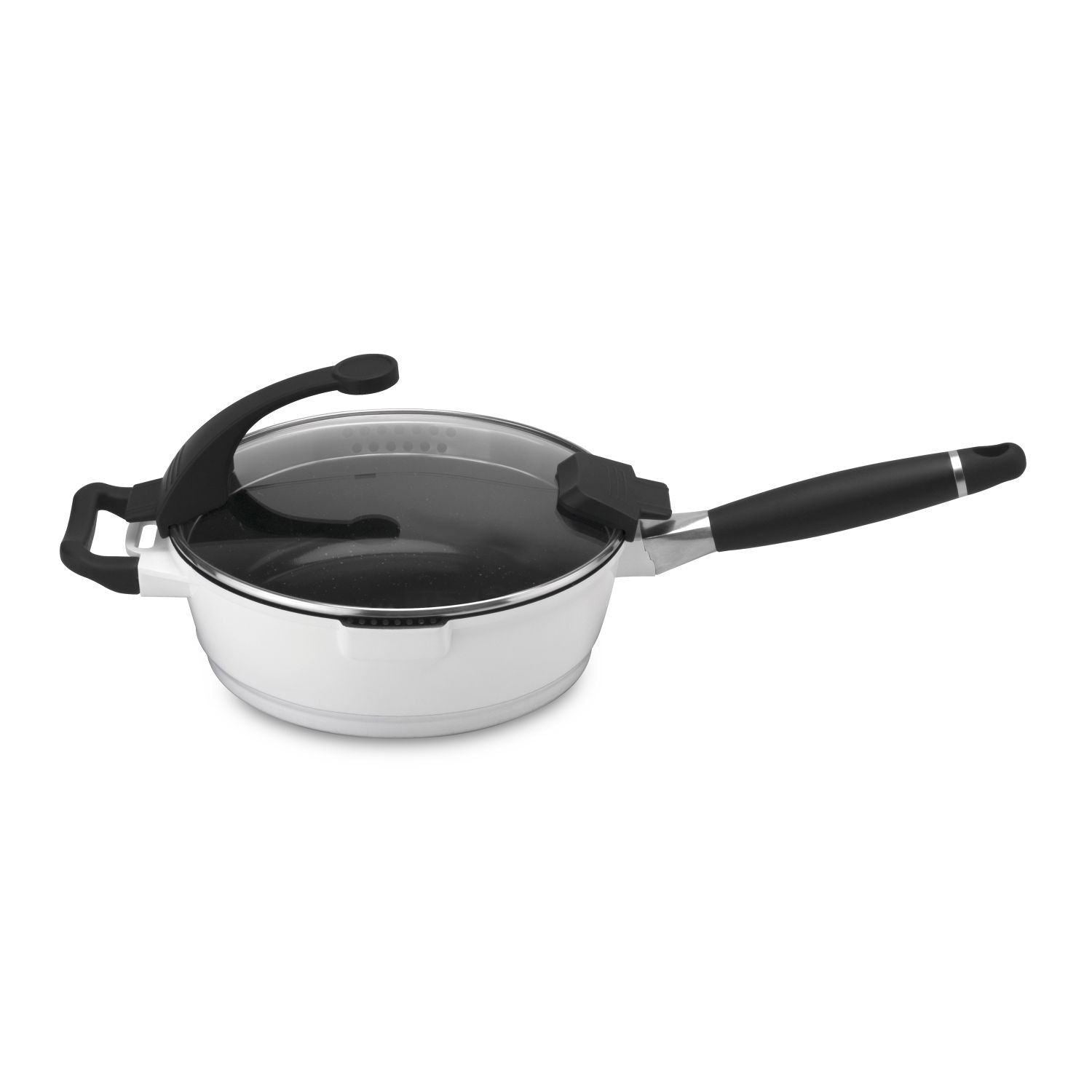 Berghoff Virgo Deep Skillet with Cover - White, 24 cm - 2304549