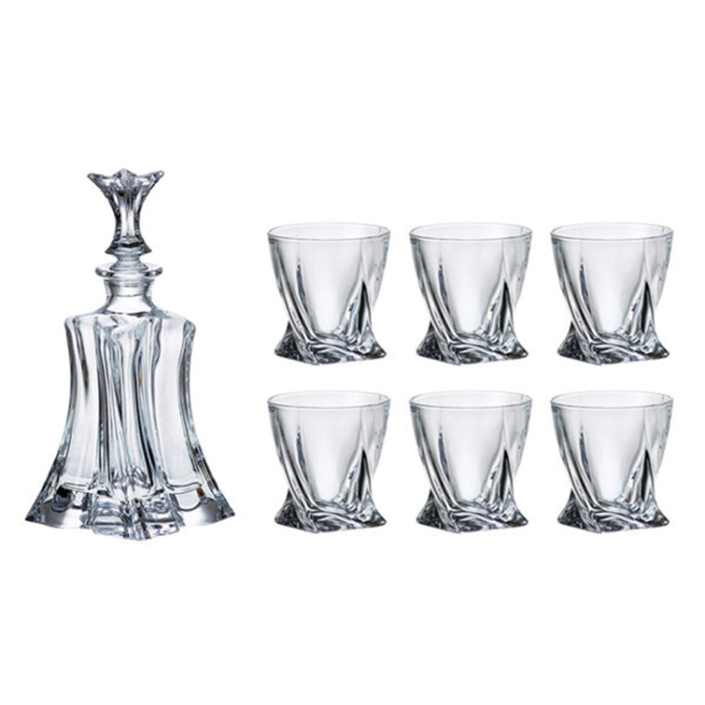 Bohemia Crystal Glass Florale Whiskey Set - Clear - 5391286