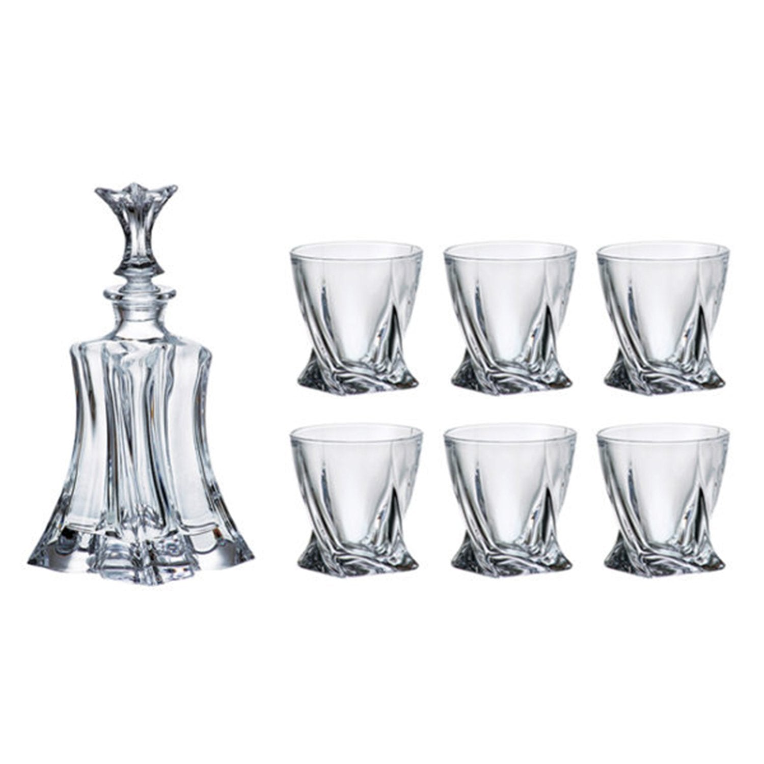 Bohemia Crystal Glass Florale Whiskey Set - Clear - 5391286