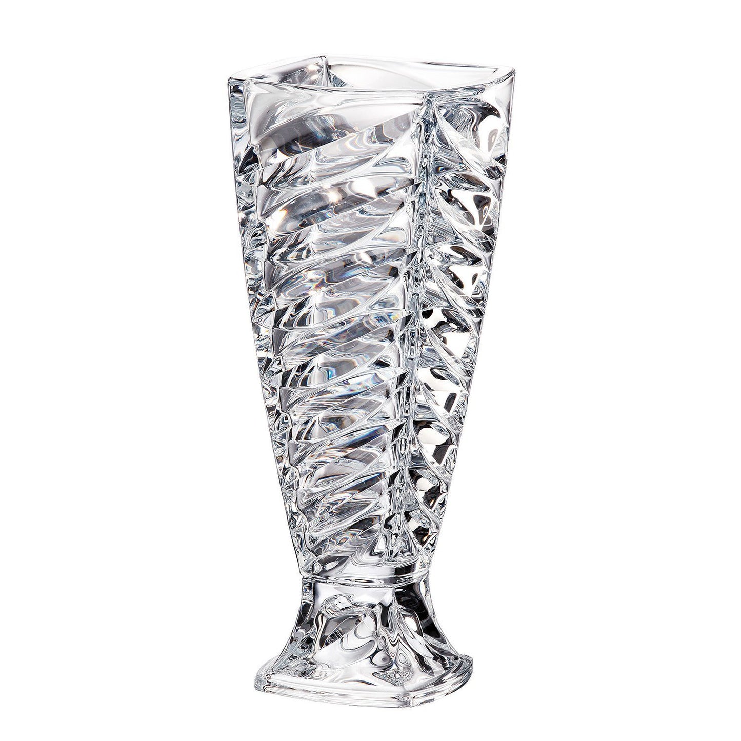 Bohemia Crystal Glass Footed Facet Vase - 37.5 cm - 5390928