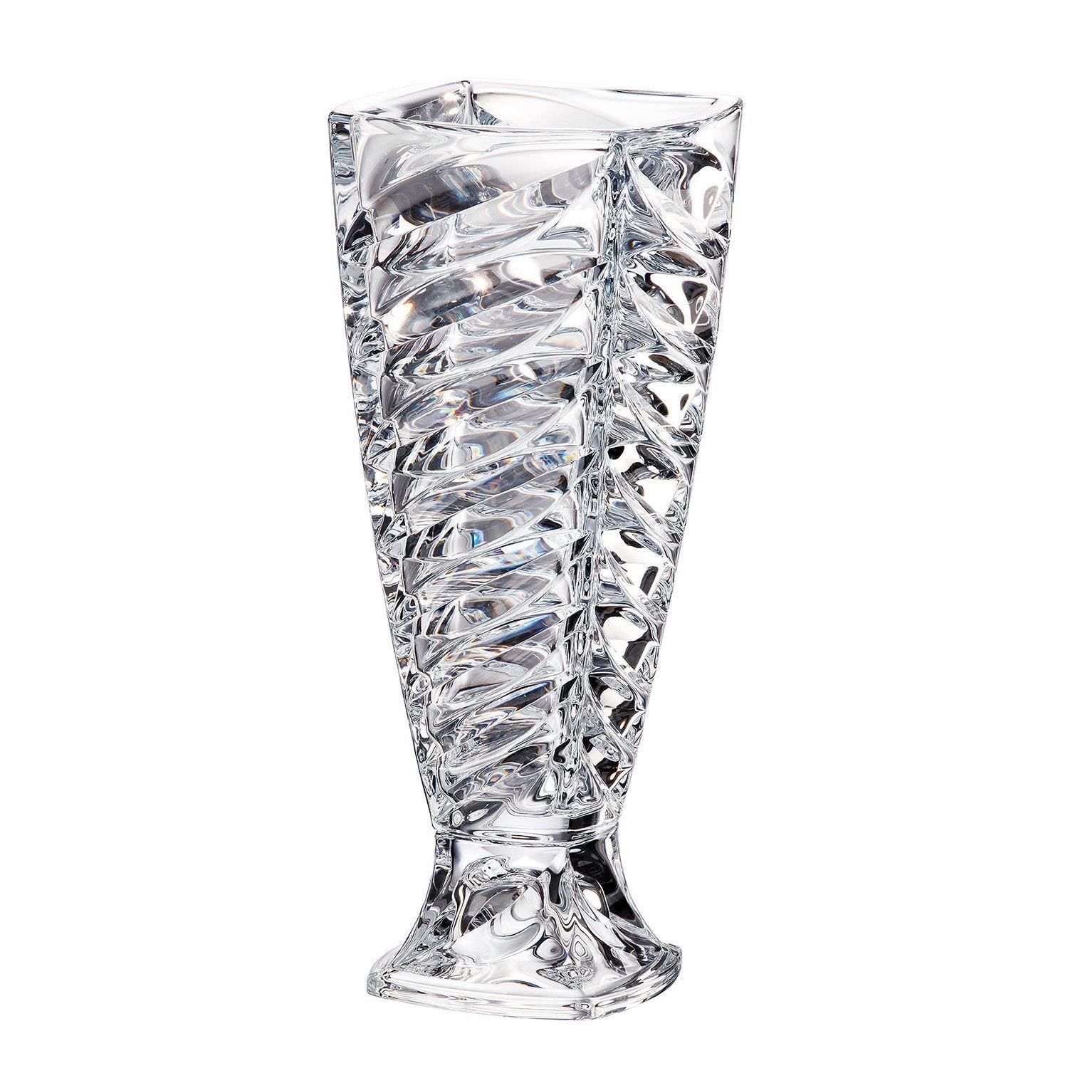 Bohemia Crystal Glass Footed Facet Vase - 37.5 cm - 5390928