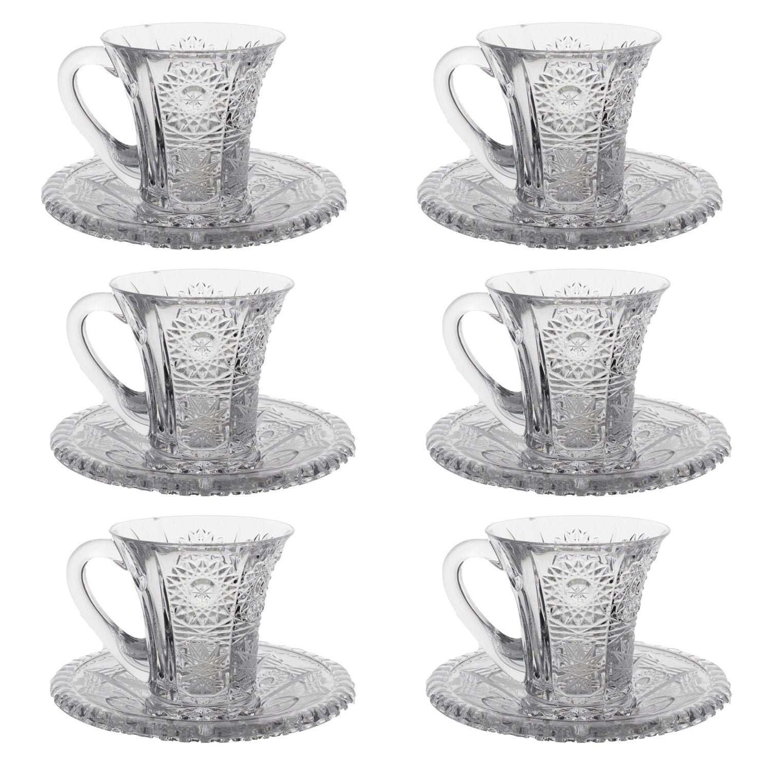 Bohemia Crystal Glass Wellington Cup and Saucer Set - Clear_57001_842 - 5392160 - Jashanmal Home