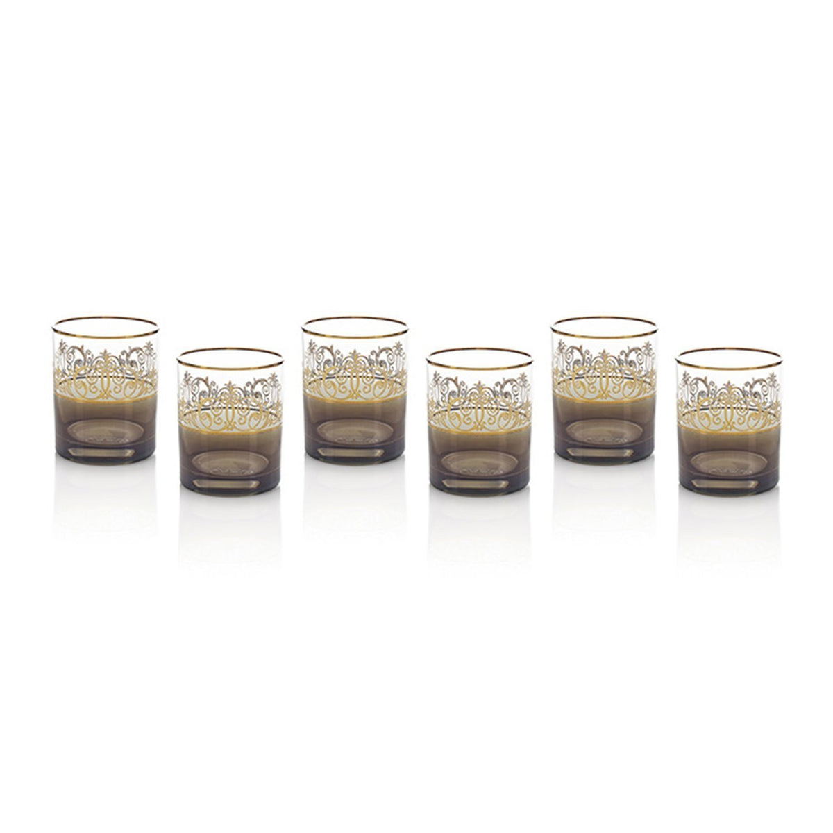 Combi Mavis Black Short Tumbler - Clear and Gold, Set of 6 - G534Z-BLK-27/1