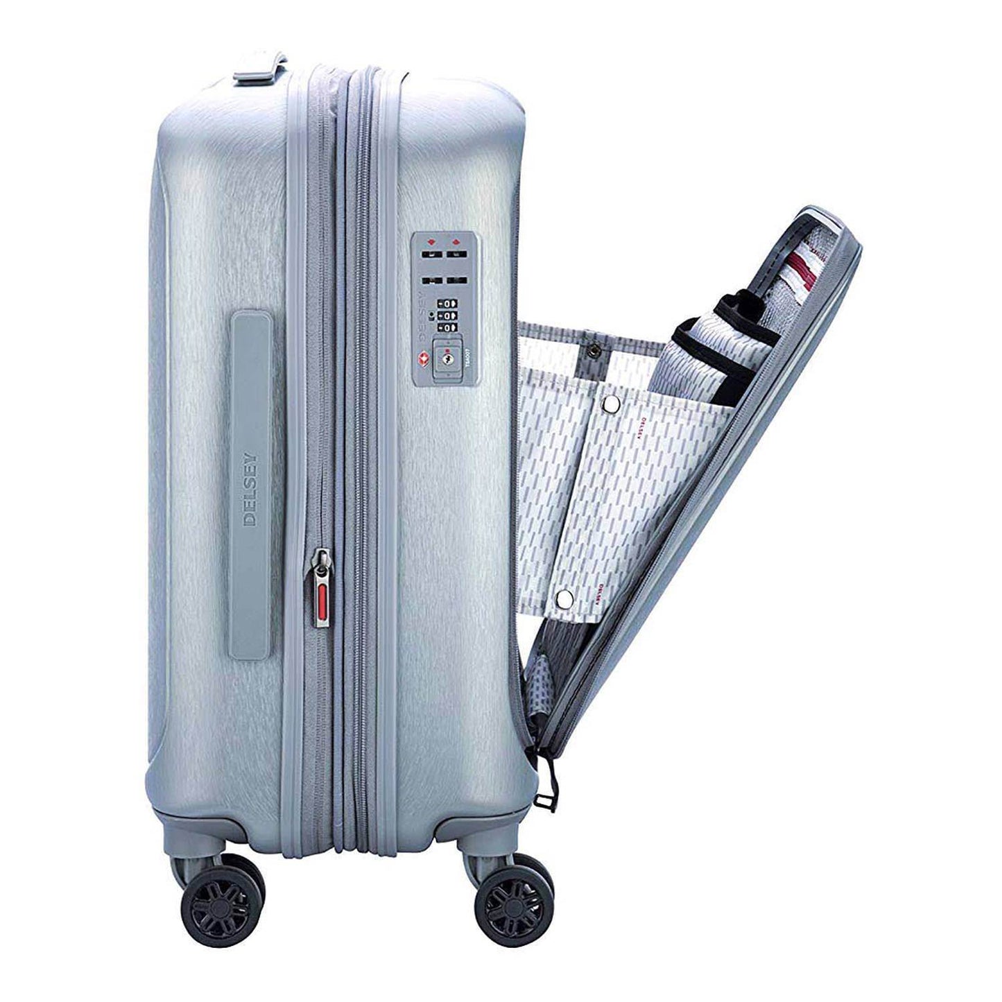 Delsey Grenelle 4 Wheel Expandable Trolley Case - Platinum - 203983011 PLAT - Jashanmal Home
