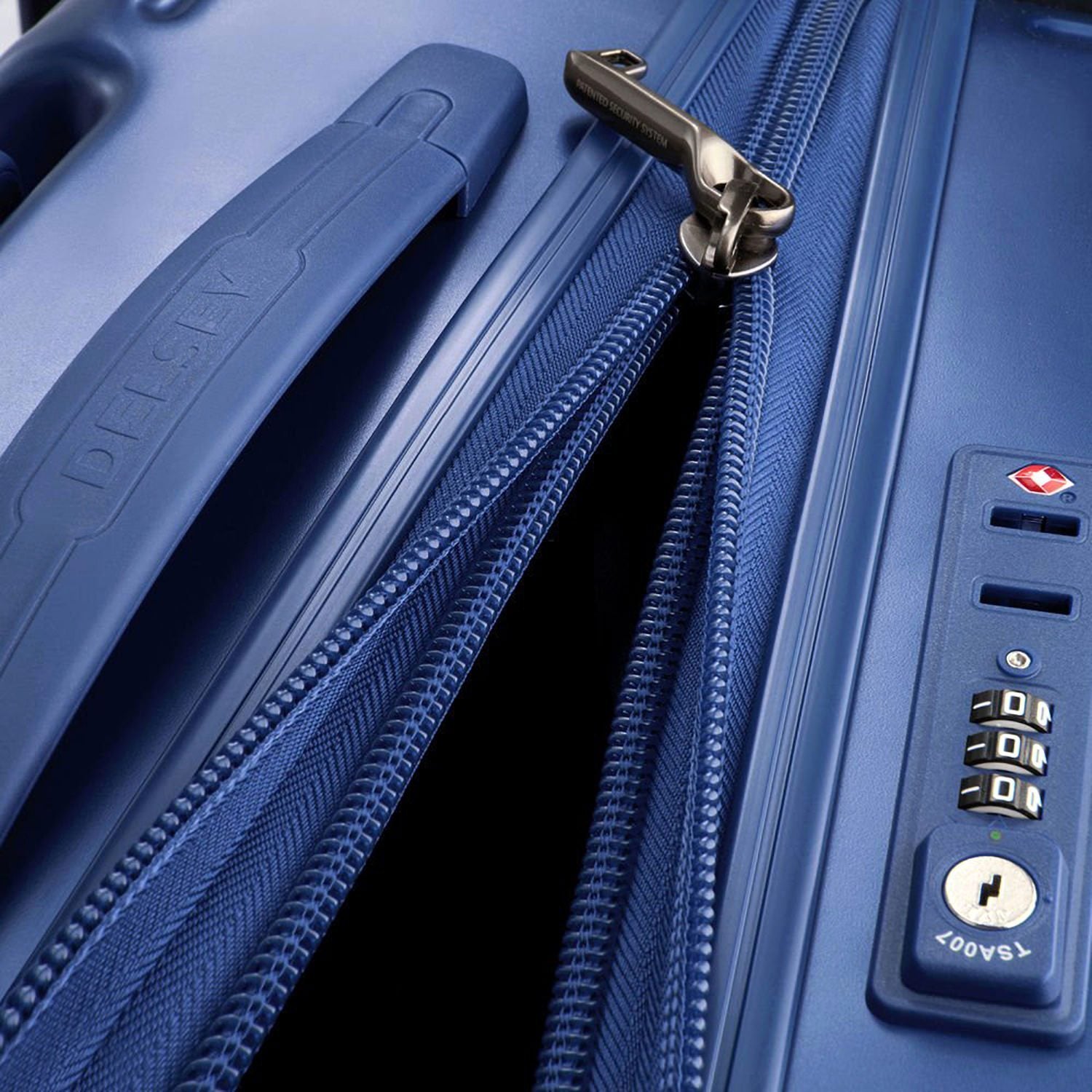 Delsey Caumartin Plus 4 Double Wheel Cabin Trolley Case - Blue - 00207880102 BLUE - Jashanmal Home