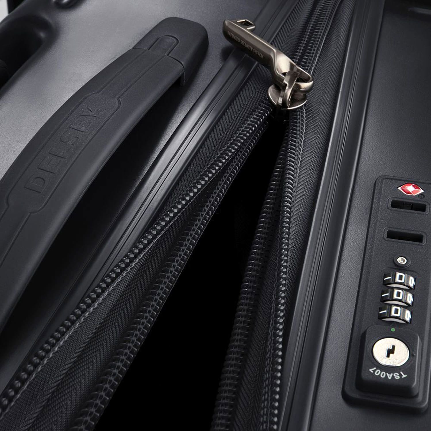 Delsey Caumartin Plus 4 Double Wheel Cabin Trolley Case - Black - 00207882000 BLACK - Jashanmal Home