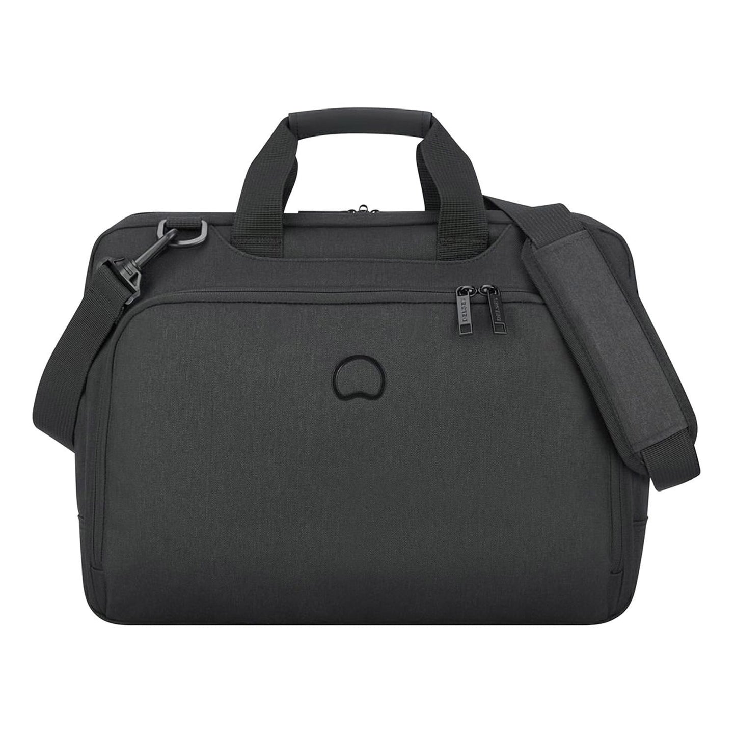 Delsey Esplanade 2 Compartment PC Protection Satchel - Deep Black - 00394216150 BLK - Jashanmal Home