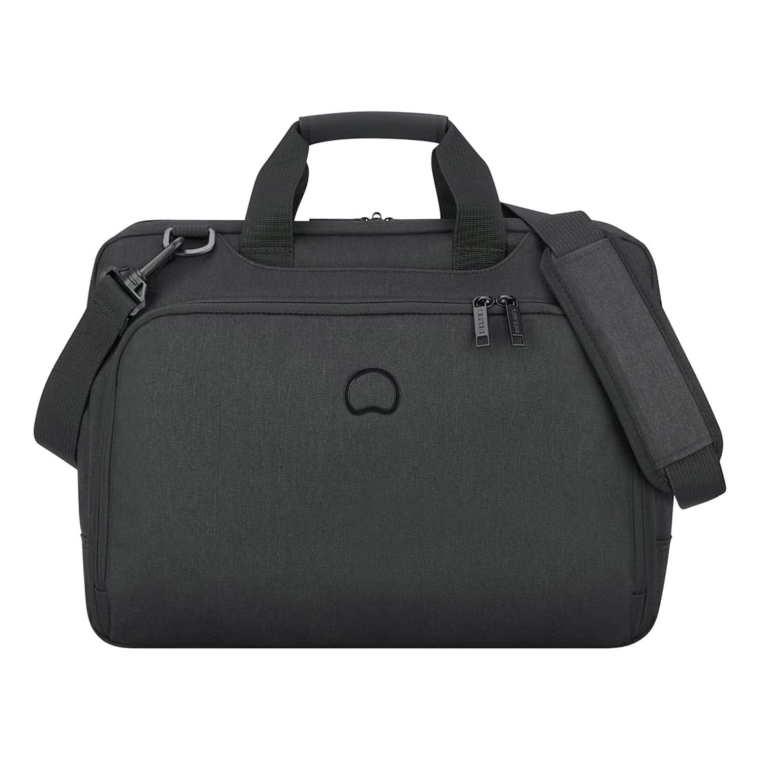 Delsey Esplanade 2 Compartment PC Protection Satchel - Deep Black - 00394216150 BLK - Jashanmal Home