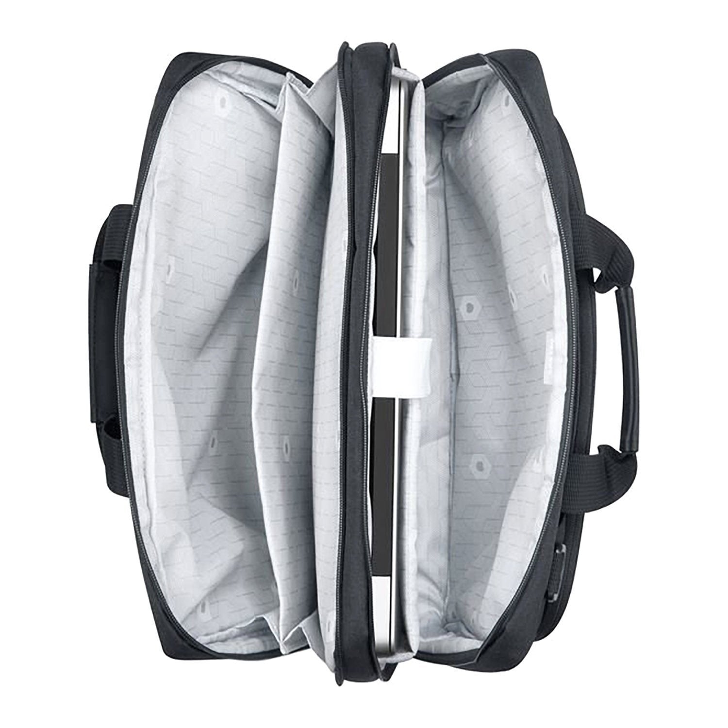 Delsey Esplanade 2 Compartment PC Protection Satchel - Deep Black - 00394216150 BLK - Jashanmal Home