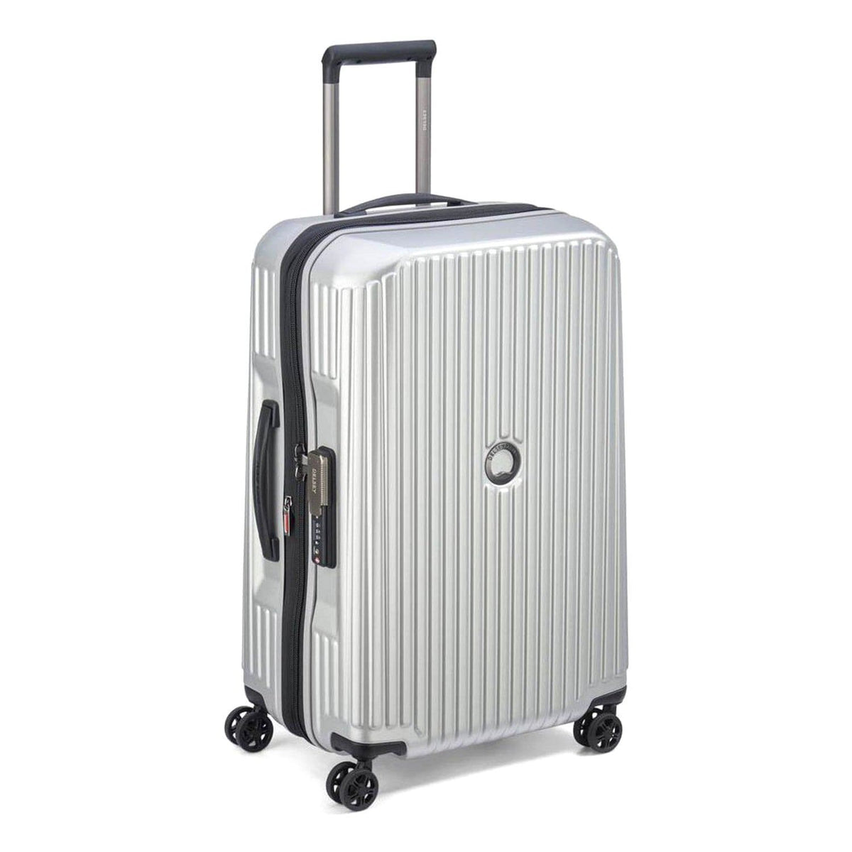 Delsey Paris Securitime Zip Expandable 55cm Silver Luggage