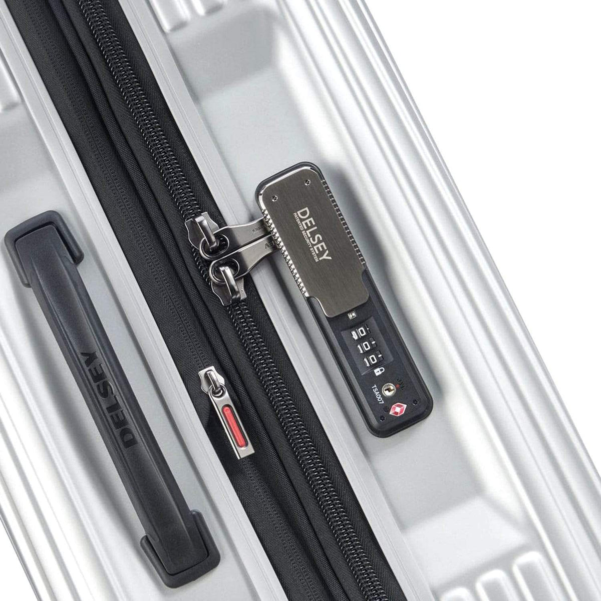 Delsey Paris Securitime Zip Expandable 55cm Silver Luggage