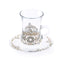 Dimlaj Regal Tea Glass and Saucer - Gold and Green, Set of 12 - 20805