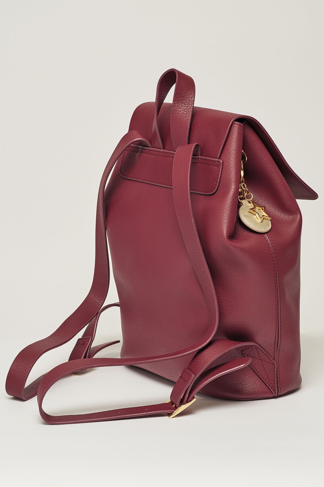 ESTELLA BARTLETT COPPERFIELD DRAWSTRING BACKPACK WITH BAGTAG AND STAR CHARM EBP3606 PLUM