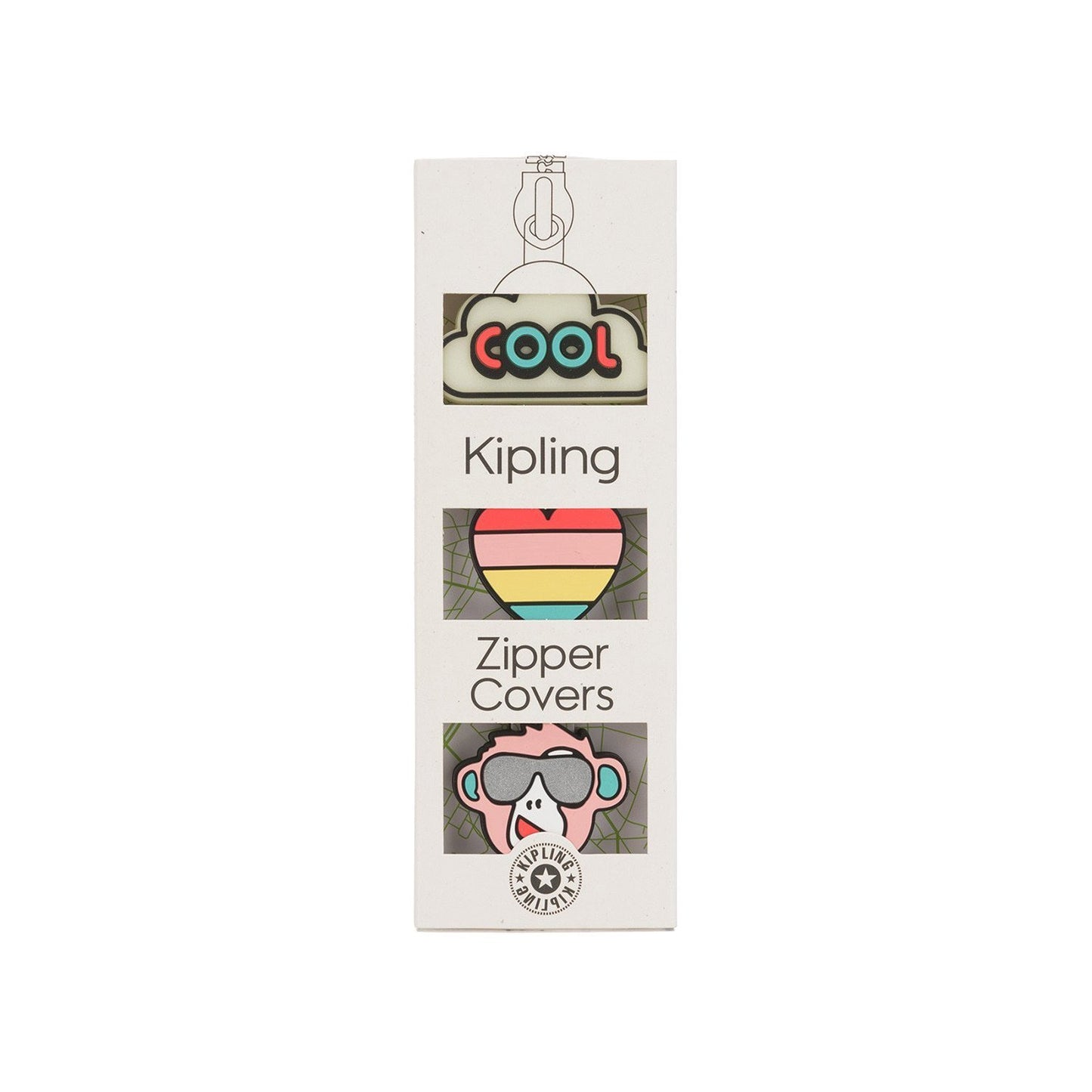 Kipling BTS Pullers Mix Reflective Zipper Cover - Cool Heart Monk - 00107-47M