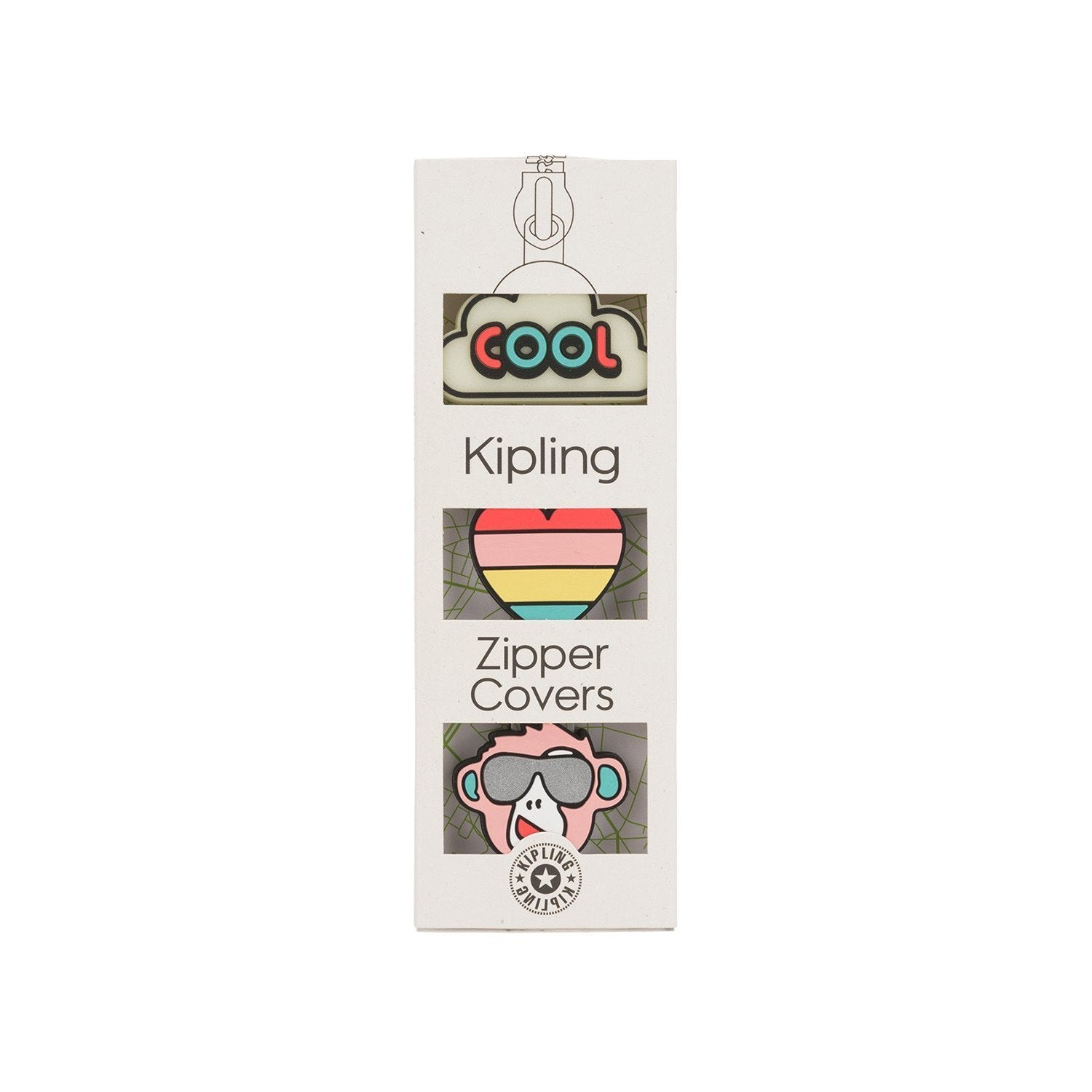 Kipling BTS Pullers Mix Reflective Zipper Cover - Cool Heart Monk - 00107-47M
