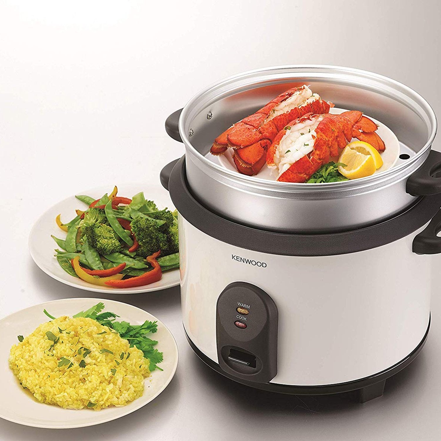Kenwood 2.8 Litres Aluminum Rice Cooker with Steam Basket - RCM680 - Jashanmal Home