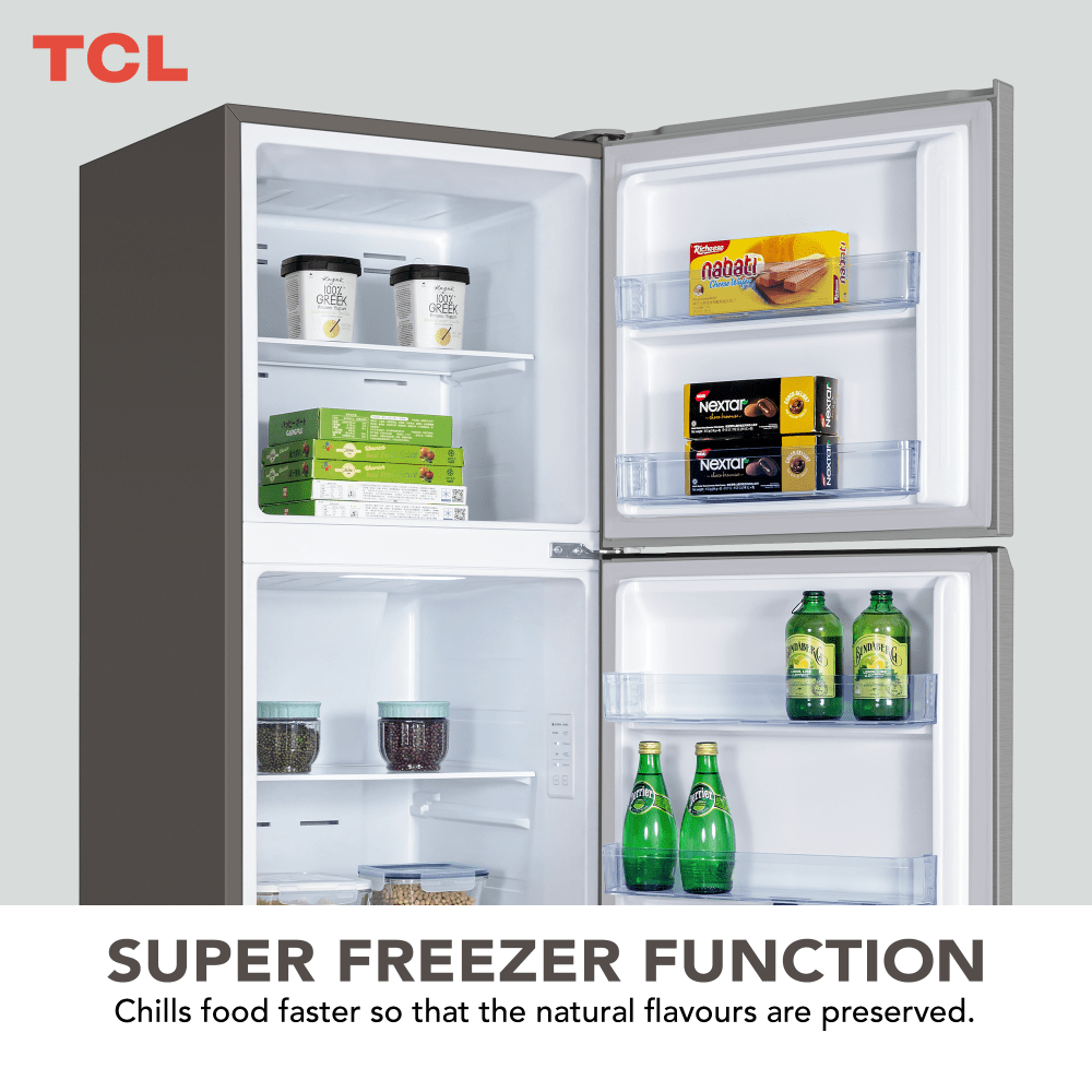 Tcl 324 Litre Top Mount Refrigerator, Inox P324Tmn