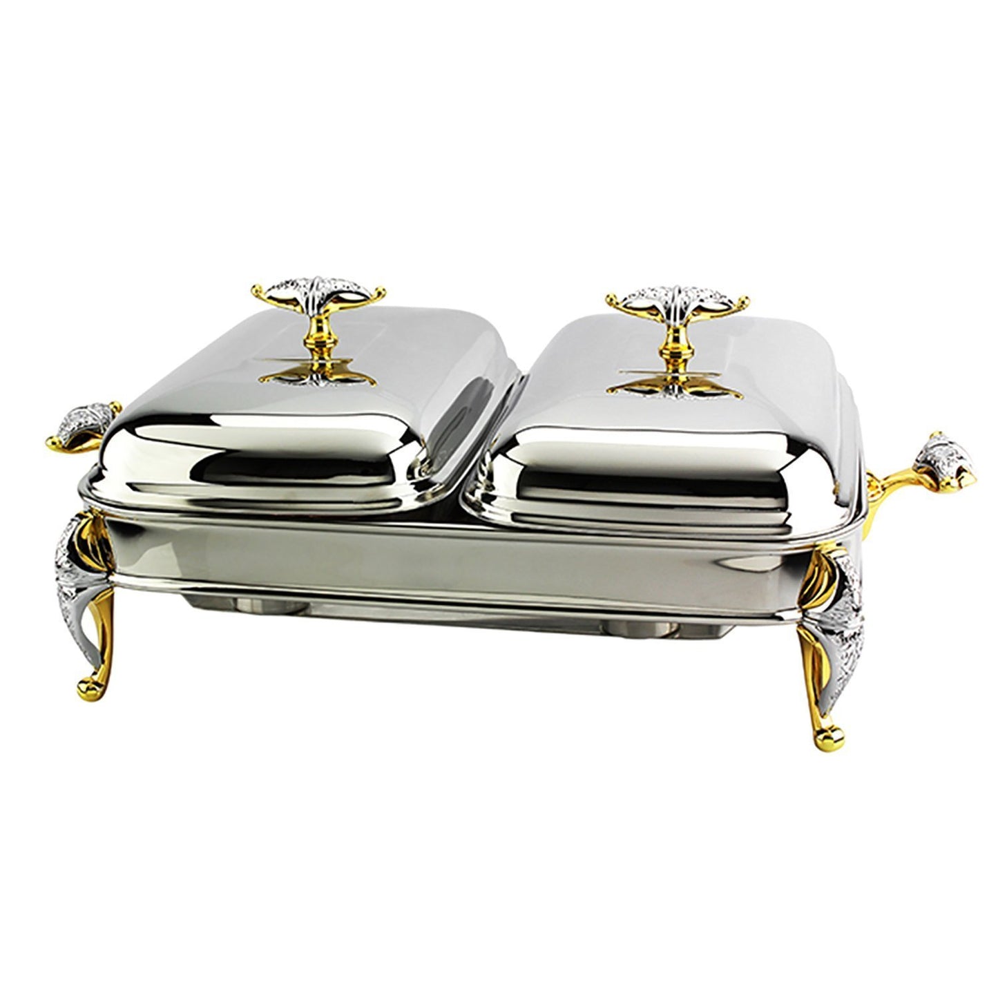 Regent Malaika SS Rectangular Warmer - Silver and Gold - 174346 - Jashanmal Home