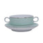 Dankotuwa Meldy Green Soup Cup and Saucer Set - White and Green - MELDYG-SC/S